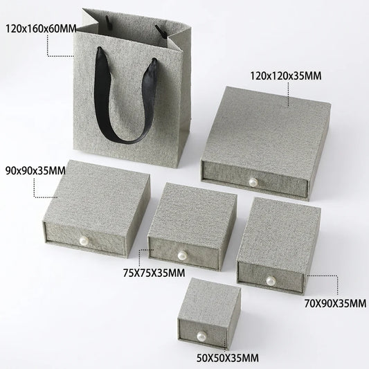 custom pull out box for jewelry packaging -gray