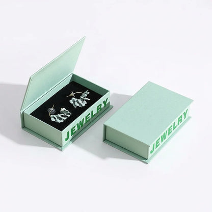 book style flip top jewelry packaging for ring, pendants, earrings - foiling available
