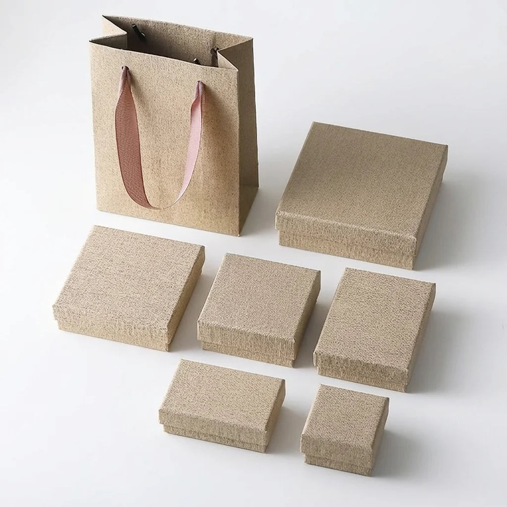 custom lid off box for jewelry packaging - brown