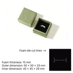 green Cuckoo jewelry box -lift off rigid box dimensions