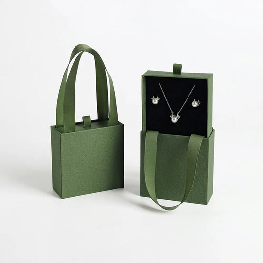 urban pull out jewelry box with ribbon handle -whosale factory price