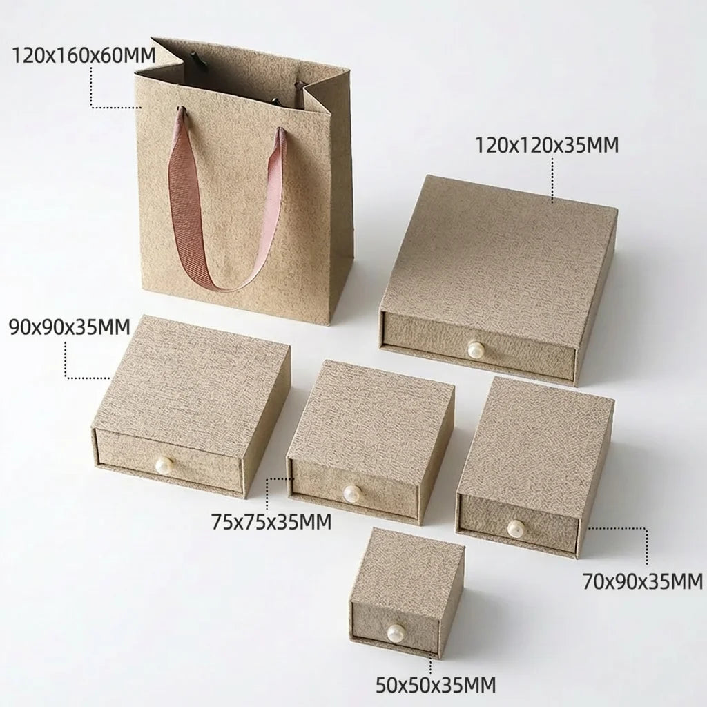 custom pull out  box for jewelry packaging - brown