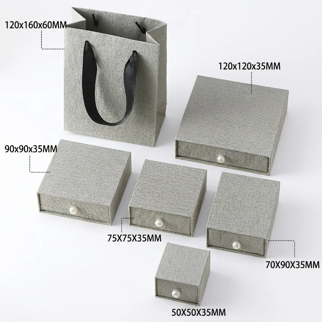 custom pull out box for jewelry packaging -gray