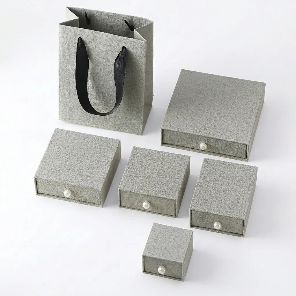 custom pull out box for jewelry packaging -gray