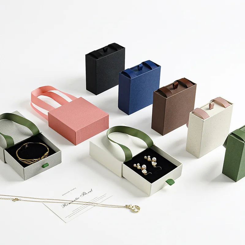 urban pull out jewelry box with ribbon handle -whosale factory price