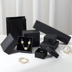 black jewelry packaging -rigid lift off box for ring, earrings, bracelets