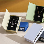 book style flip top jewelry packaging for ring, pendants, earrings - foiling available