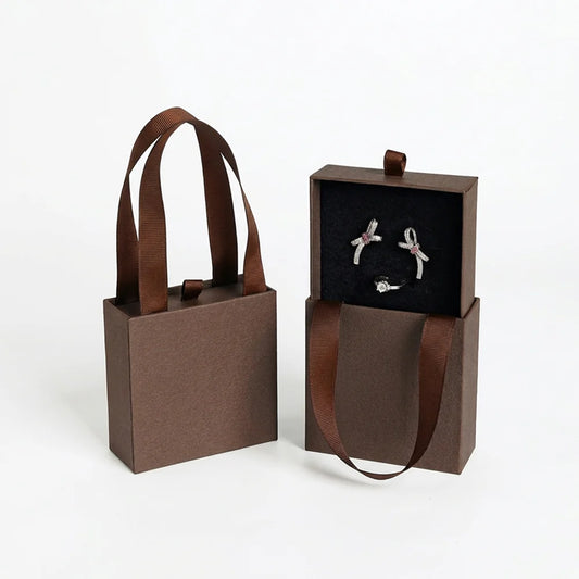 urban pull out jewelry box with ribbon handle -whosale factory price