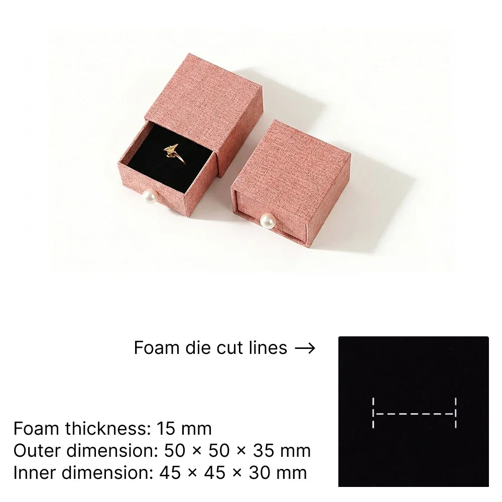 Pink Cuckoo jewelry box - lift off rigid box dimensions