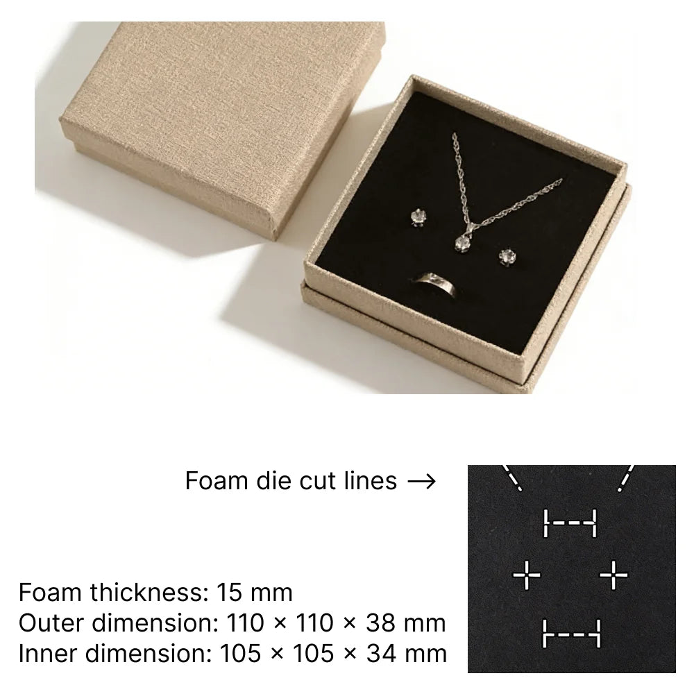 impresso custom jewelry box for rings/earrings/necklace with insert