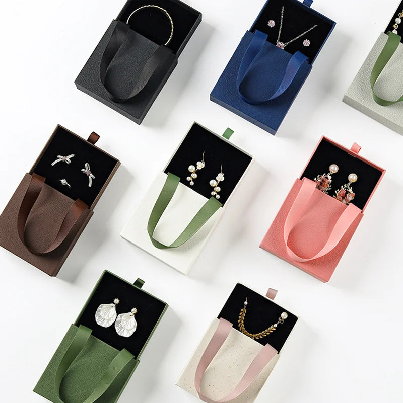 urban pull out jewelry box with ribbon handle -whosale factory price