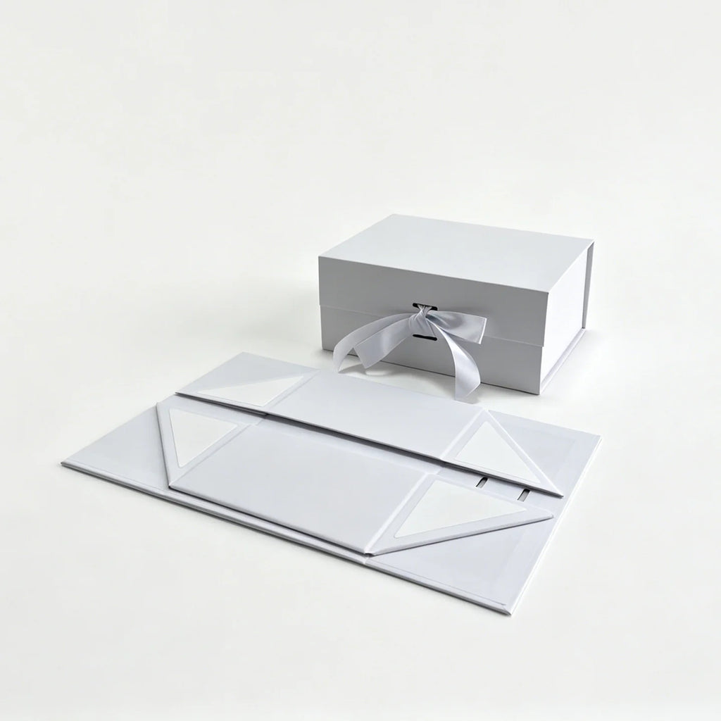 ribbon collapsbile gift box - custom logo