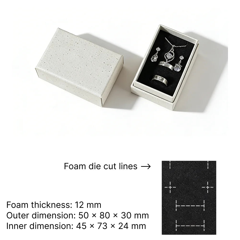 sustainable rigid jewelry box - lift off with foiling or embossing