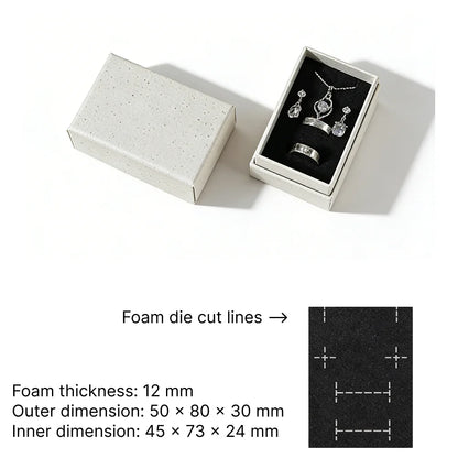 sustainable rigid jewelry box - lift off with foiling or embossing