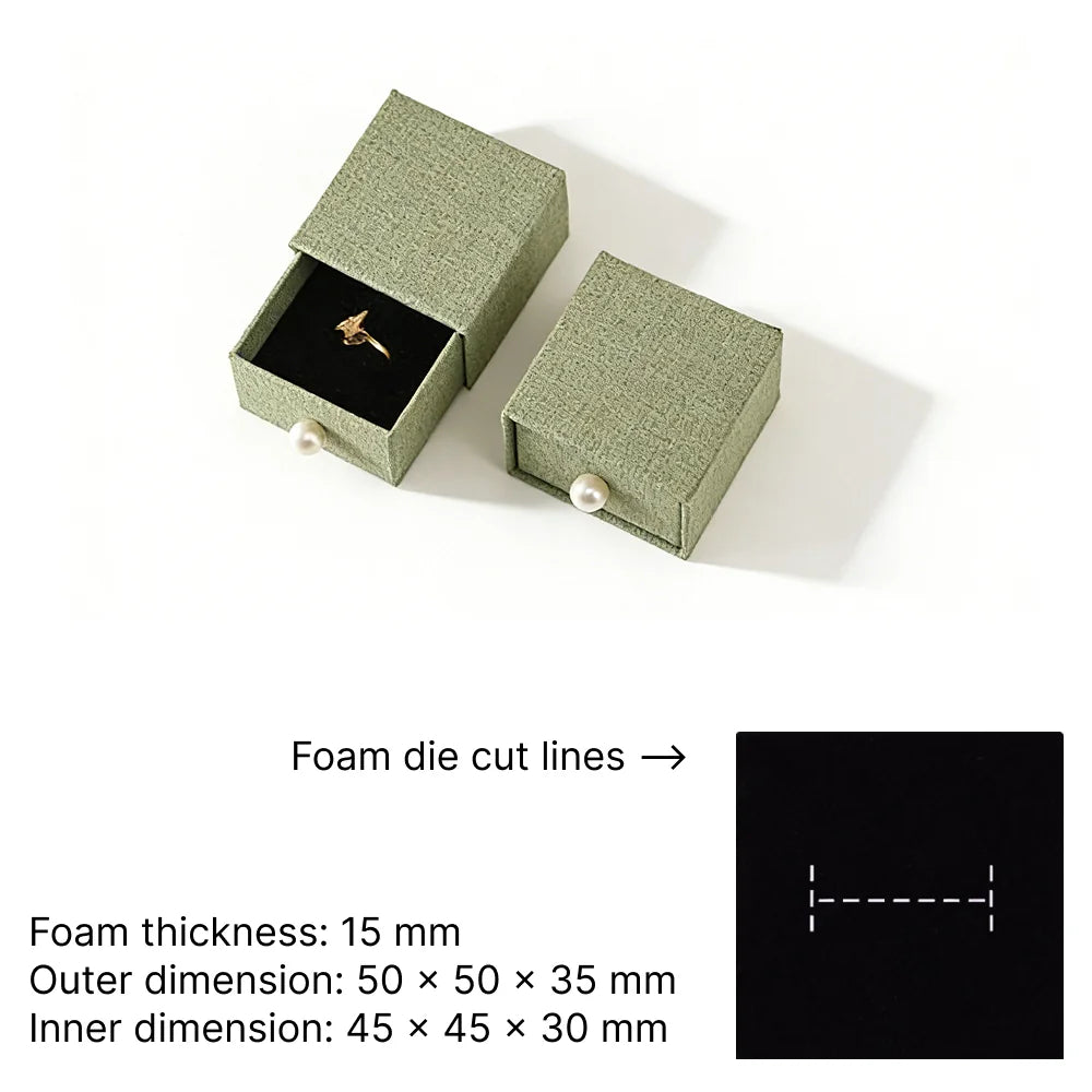 green Cuckoo jewelry box -drawer rigid box dimensions