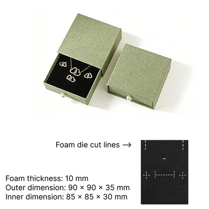 green Cuckoo jewelry box -drawer rigid box dimensions