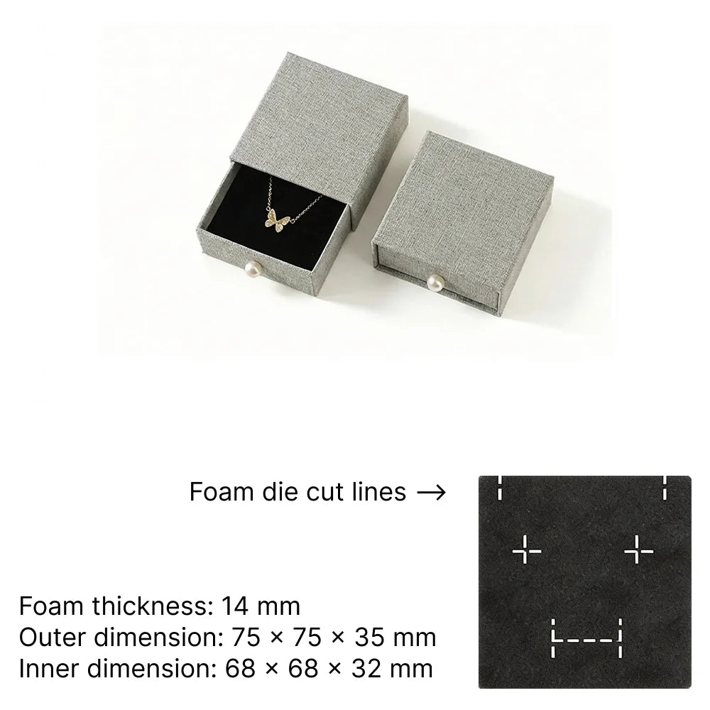 grey rigid jewlery packaging for small business