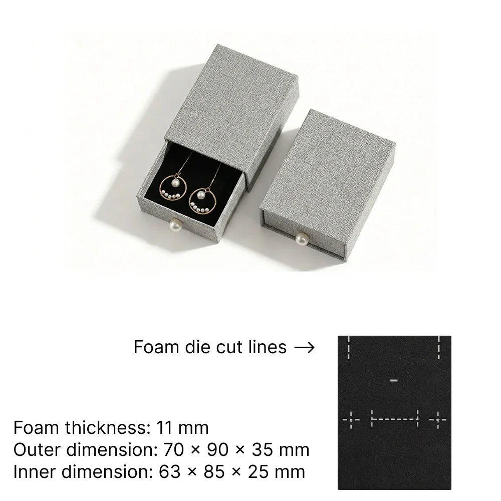 grey rigid jewlery packaging for small business