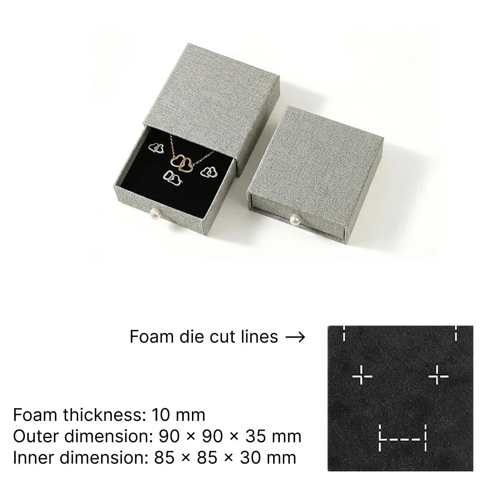 grey rigid jewlery packaging for small business