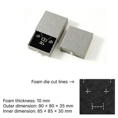 grey rigid jewlery packaging for small business