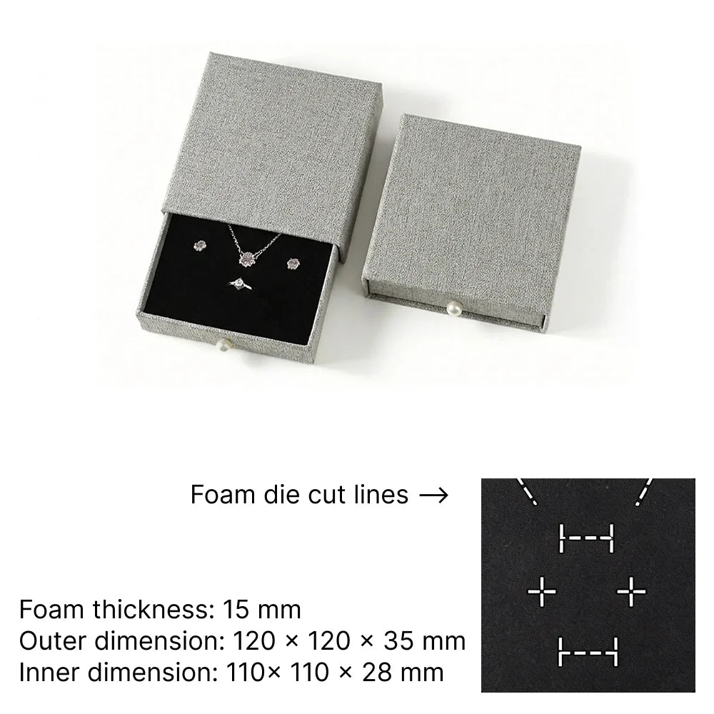 grey rigid jewlery packaging for small business