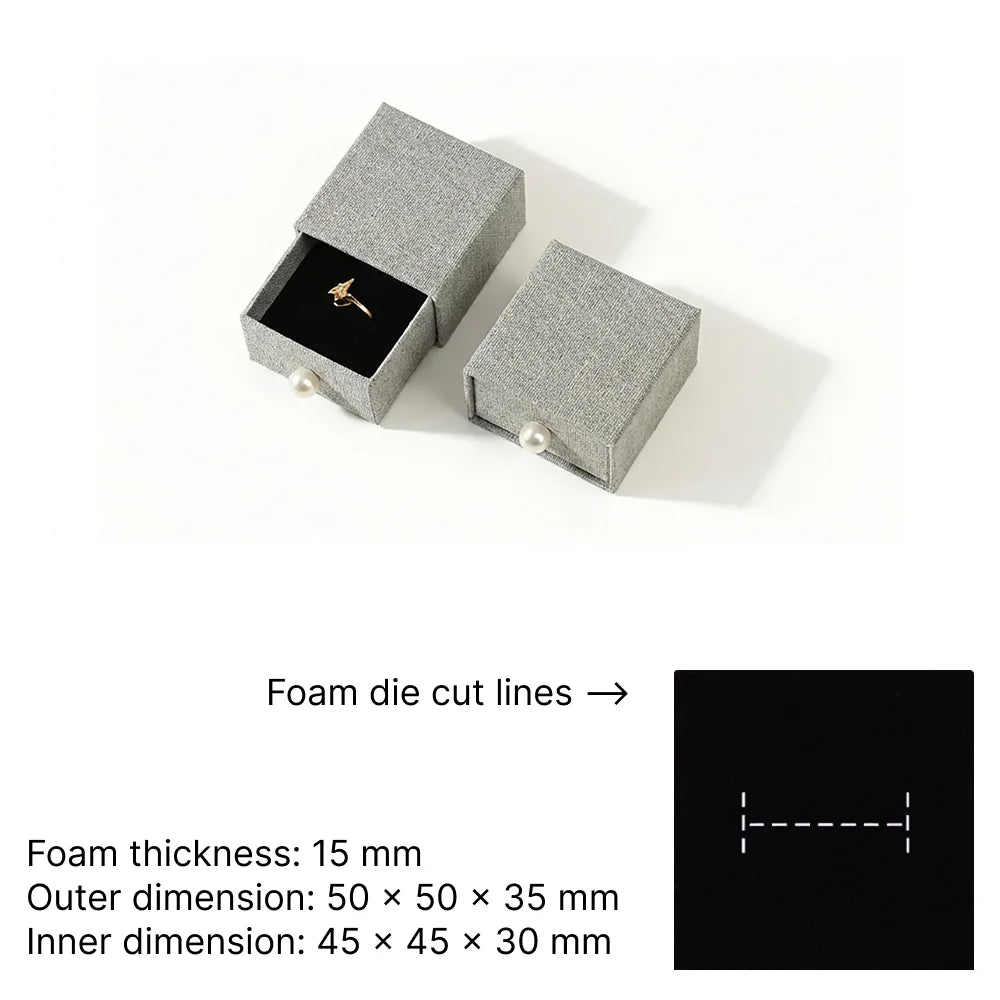 grey rigid jewlery packaging for small business