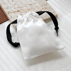 Herringbone Cotton Drawstring Pouch for Jewelry