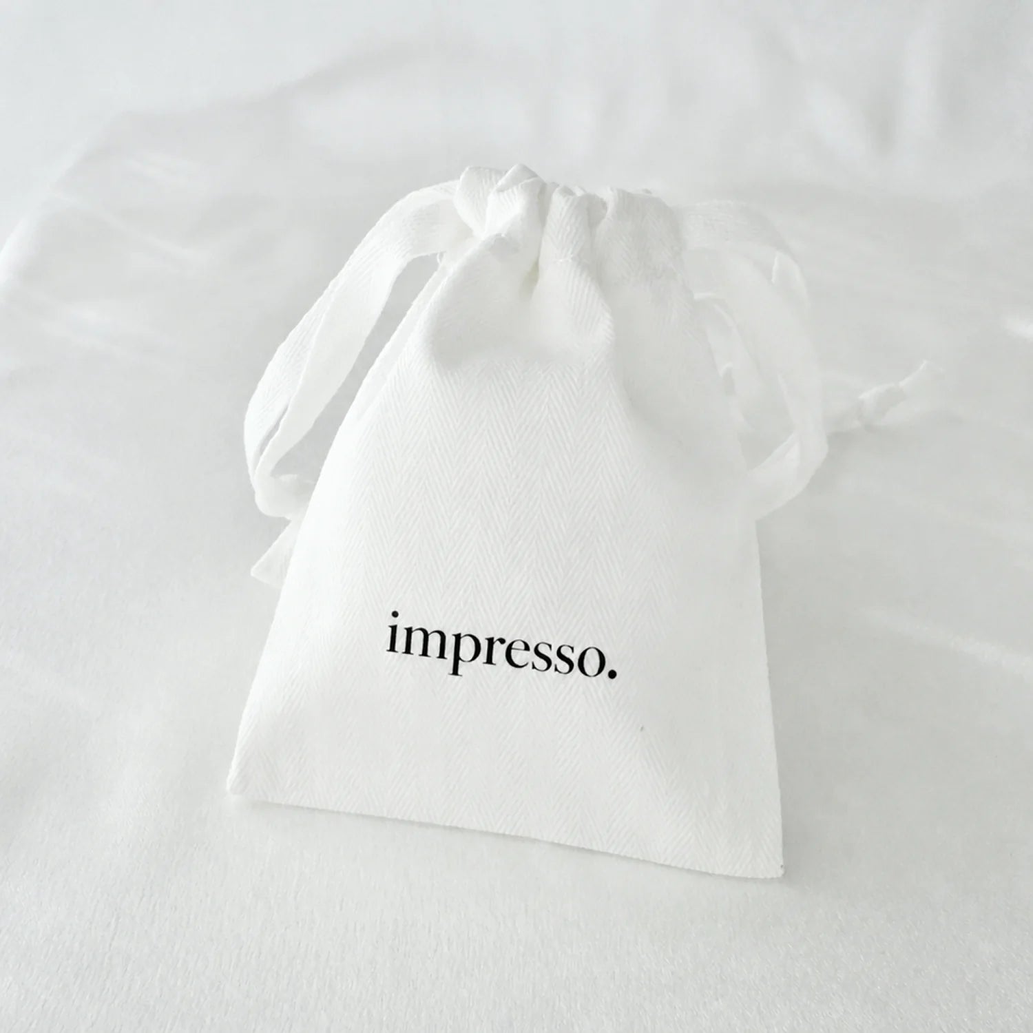 Herringbone Cotton Drawstring Pouch for Jewelry