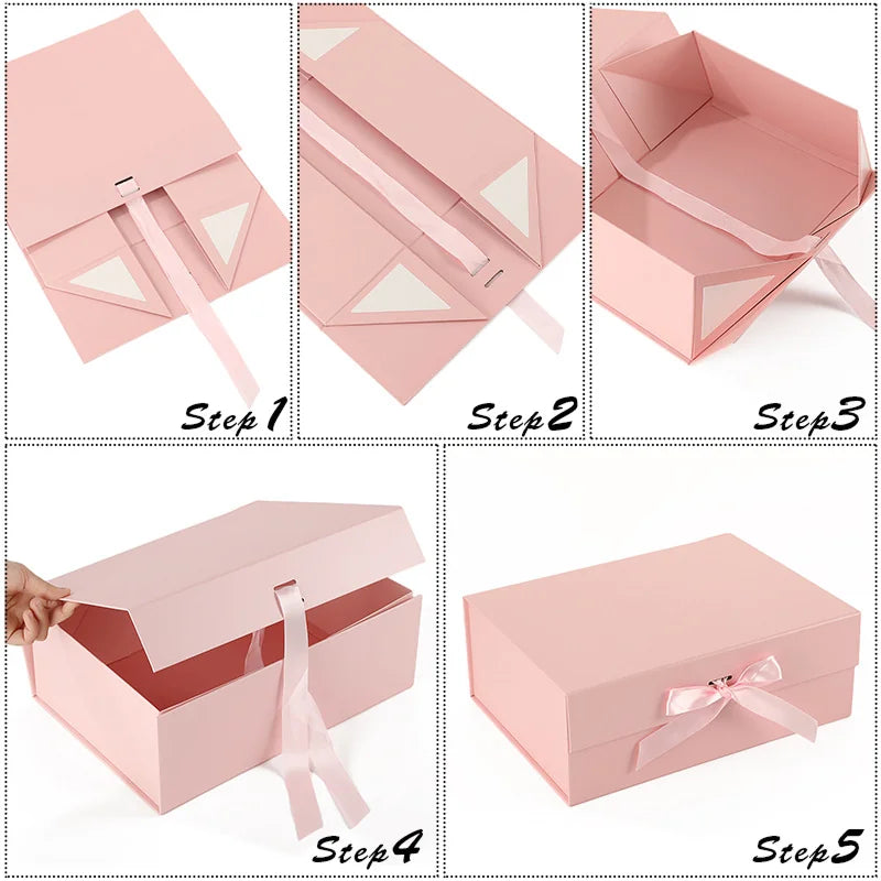 foldable rigid box for gifting, clothing, silk, cosmetics set