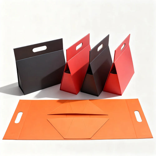 foldable rigid box with handle