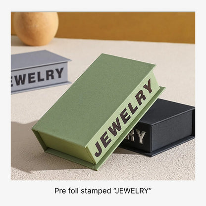 book style flip top jewelry packaging for ring, pendants, earrings - foiling available