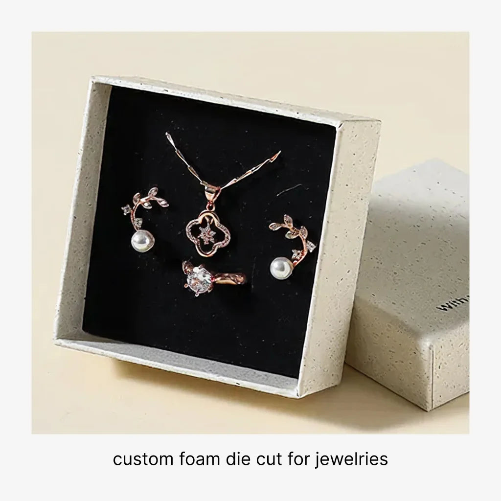 sustainable rigid jewelry box - lift off with foiling or embossing