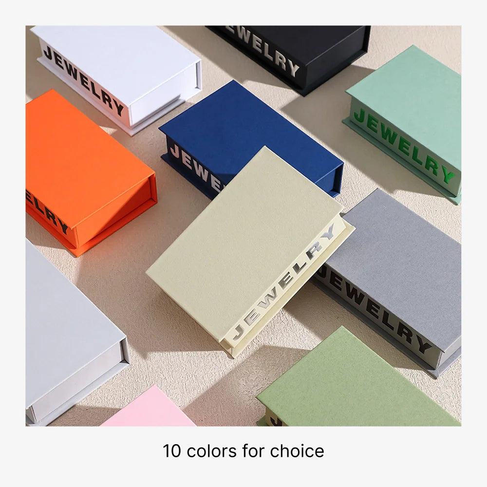 book style flip top jewelry packaging for ring, pendants, earrings - foiling available