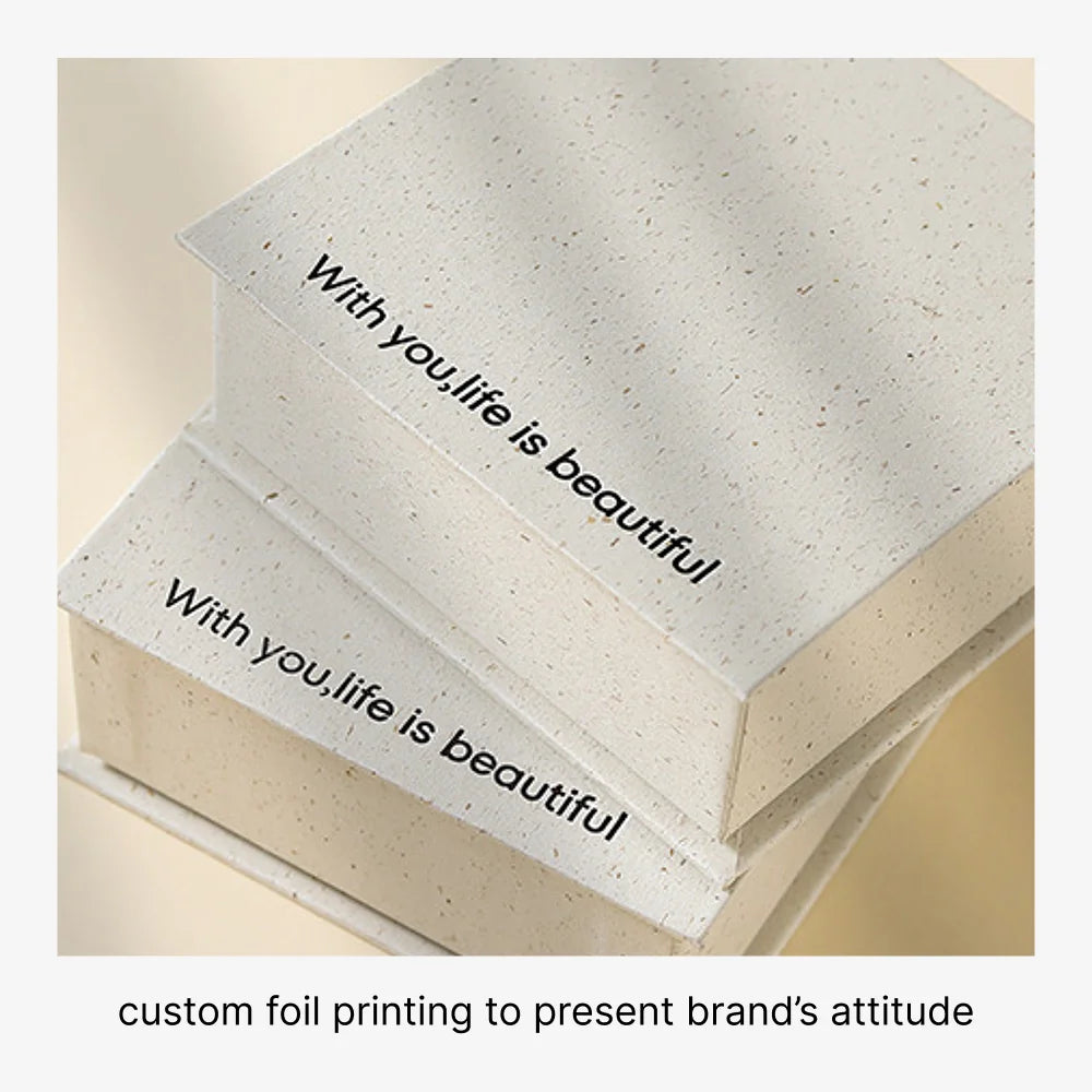 book style rigid flip top box - custom foil printing or embossing