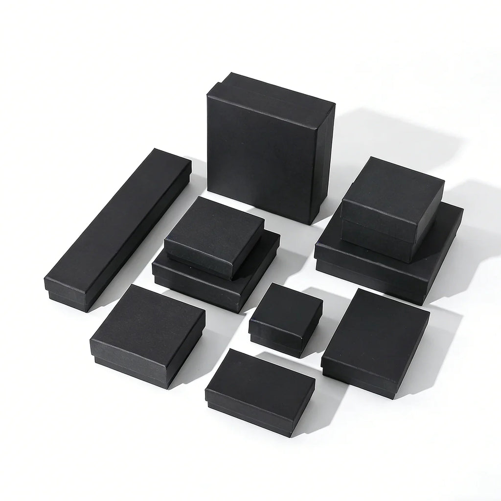 black jewelry packaging -rigid lift off box for ring, earrings, bracelets