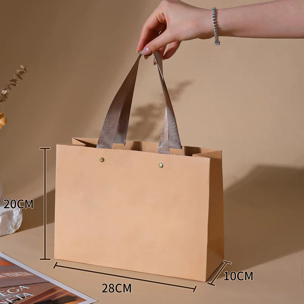 Kraft Shopping Bag with Riveted Handle for retail shopping - custom with logo