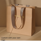 Kraft Shopping Bag with Riveted Handle for retail shopping - custom with logo