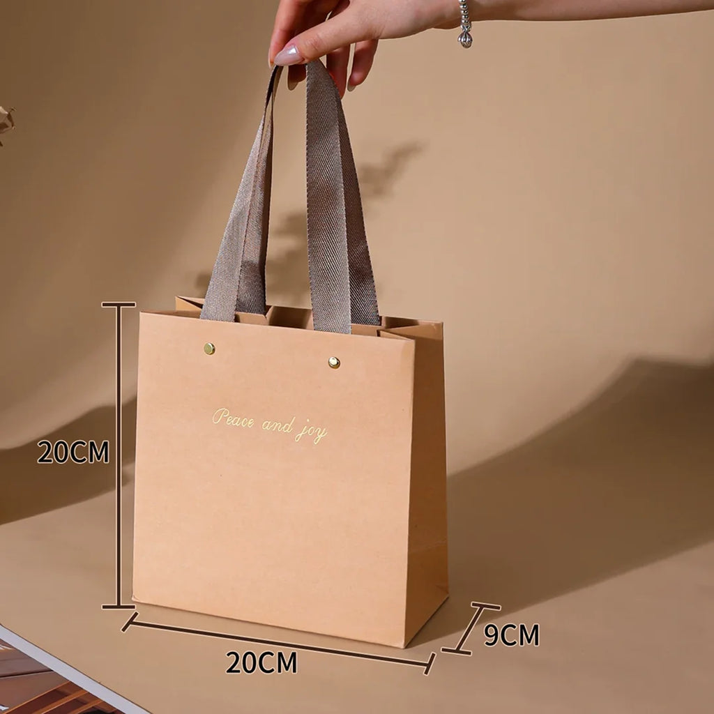 Kraft Shopping Bag with Riveted Handle for retail shopping - custom with logo