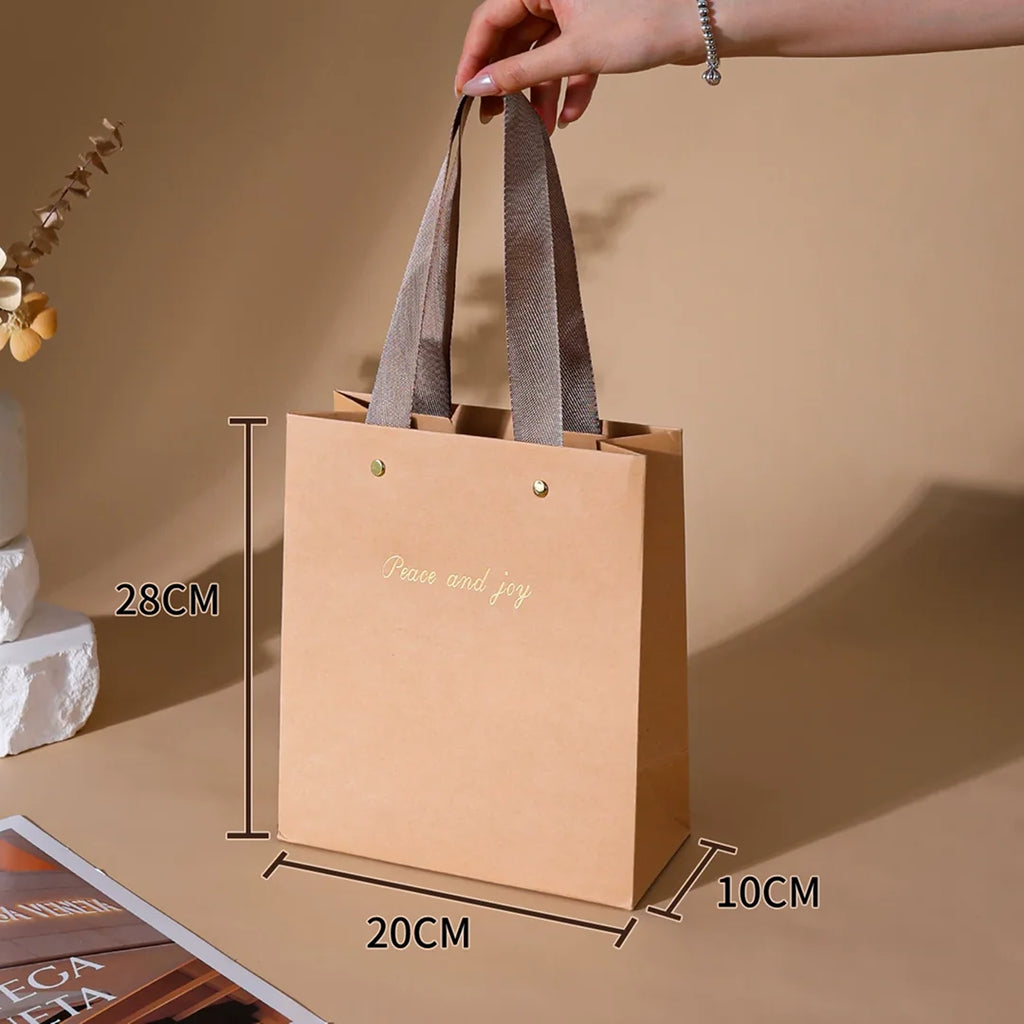 Kraft Shopping Bag with Riveted Handle for retail shopping - custom with logo