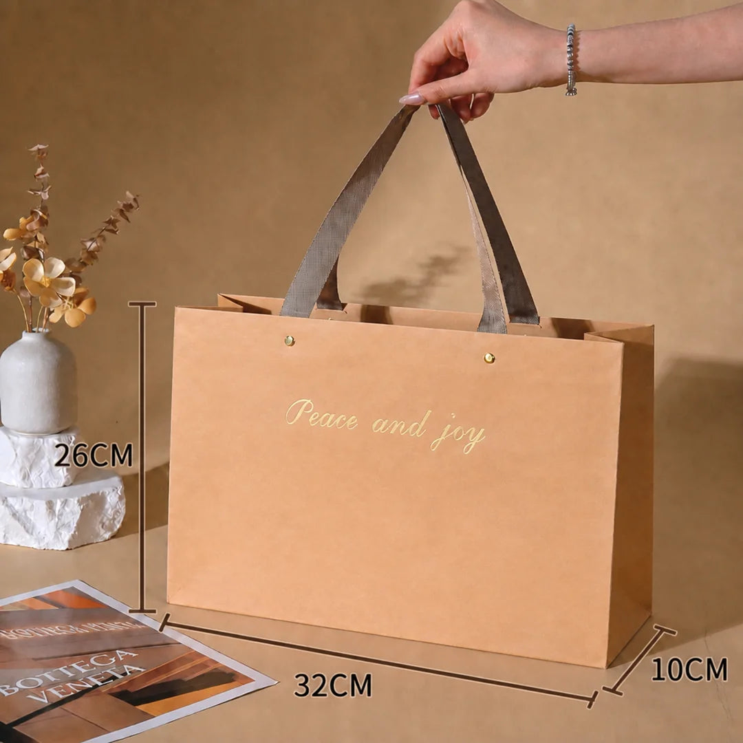 Kraft Shopping Bag with Riveted Handle for retail shop