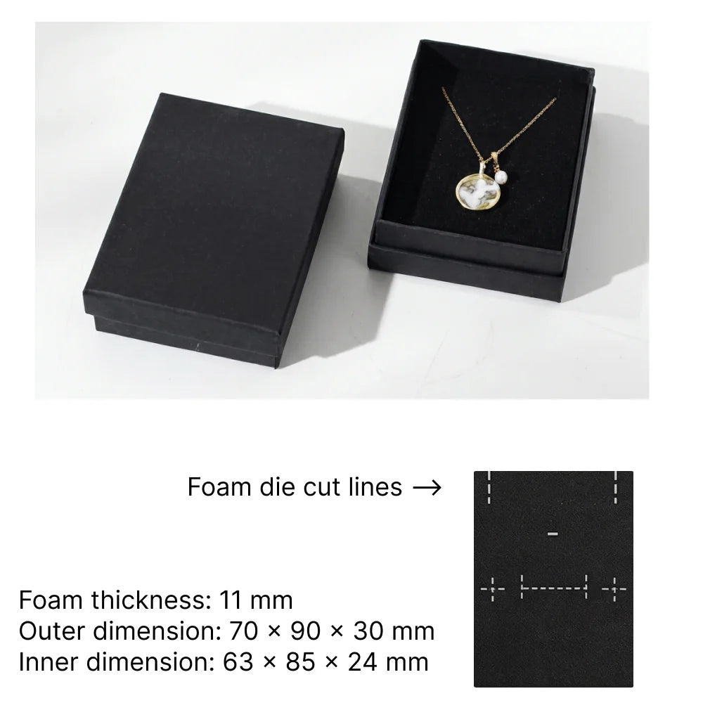 black jewelry packaging -rigid lift off box for ring, earrings, bracelets
