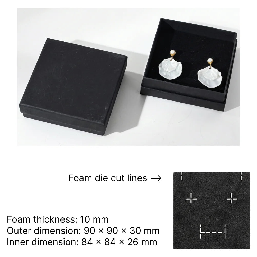 black jewelry packaging -rigid lift off box for ring, earrings, bracelets