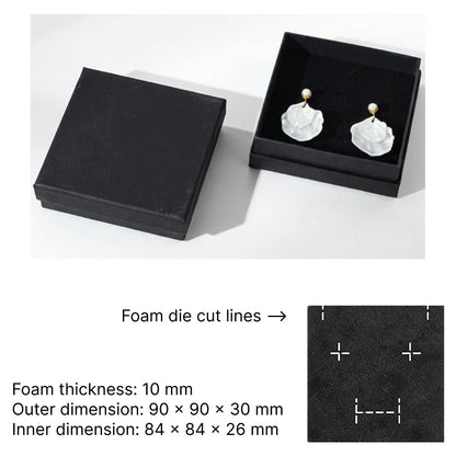 black jewelry packaging -rigid lift off box for ring, earrings, bracelets