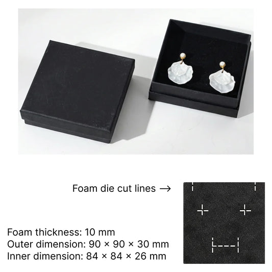black jewelry packaging -rigid lift off box for ring, earrings, bracelets
