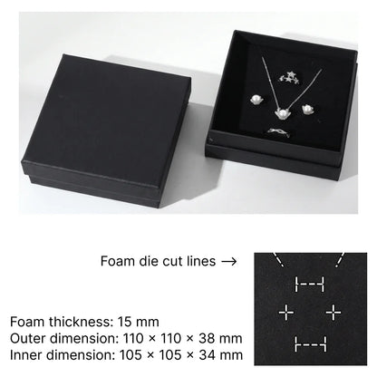 black jewelry packaging -rigid lift off box for ring, earrings, bracelets