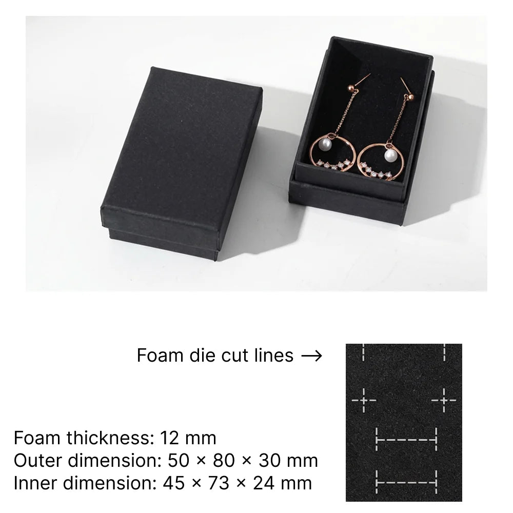 black jewelry packaging -rigid lift off box for ring, earrings, bracelets