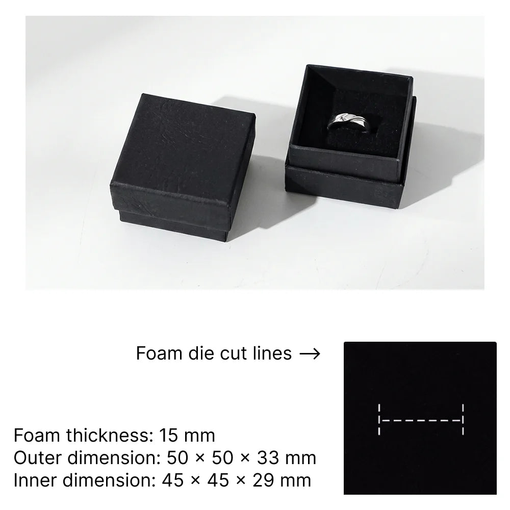 black jewelry packaging -rigid lift off box for ring, earrings, bracelets