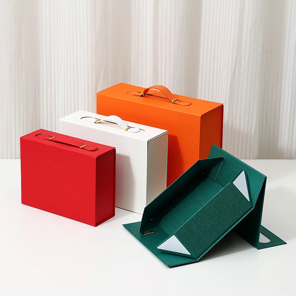 magnetic box with handle for gift packaging