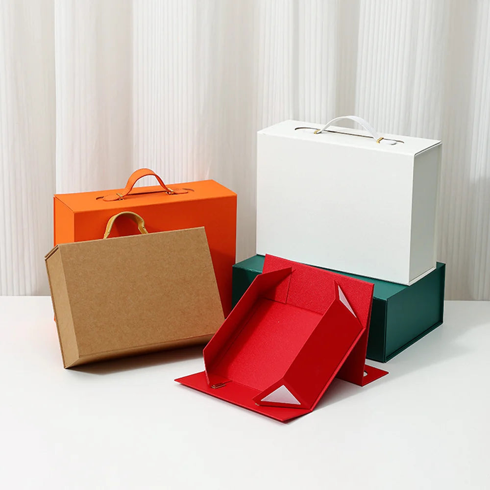 magnetic box with handle for gift packaging