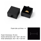 pure black drawer box for jewelry packaging -5x5cm for ring